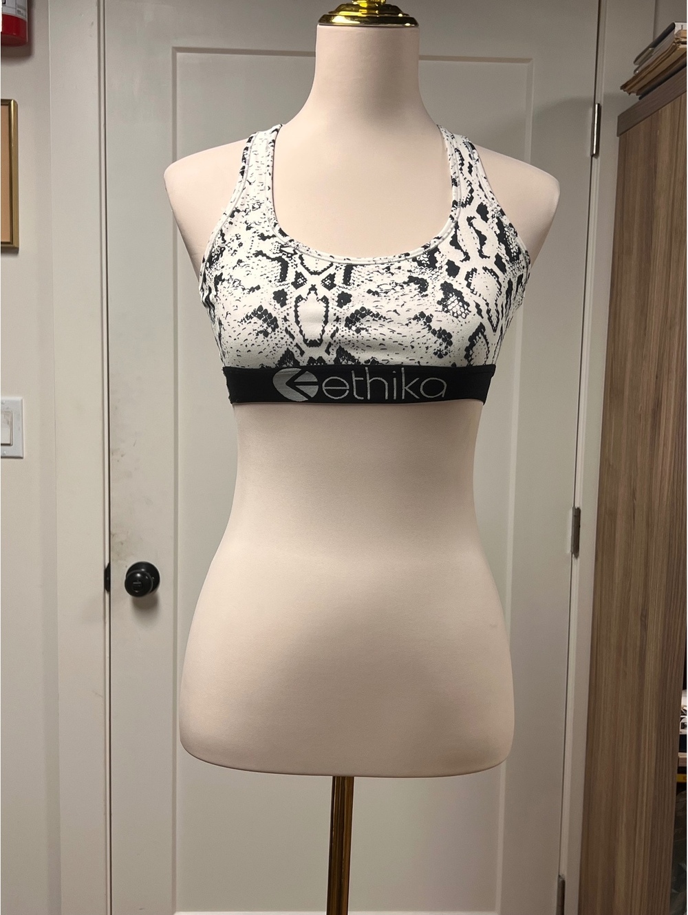 Ethika Womens Snakeskin Python Goddess Racerback Sports Bra